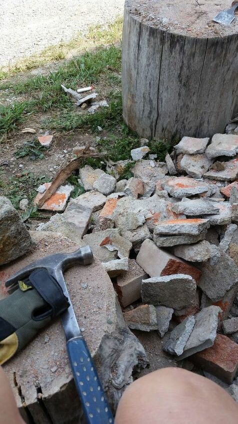 adding brick pavers to the garden area