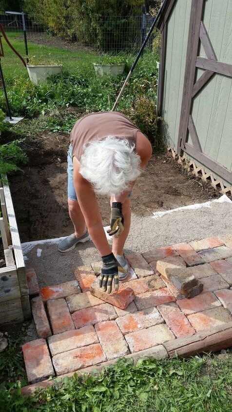 adding brick pavers to the garden area