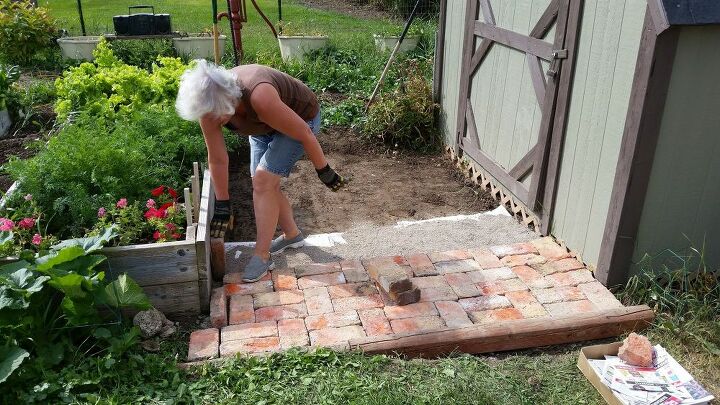 adding brick pavers to the garden area