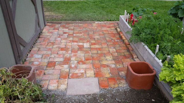 adding brick pavers to the garden area