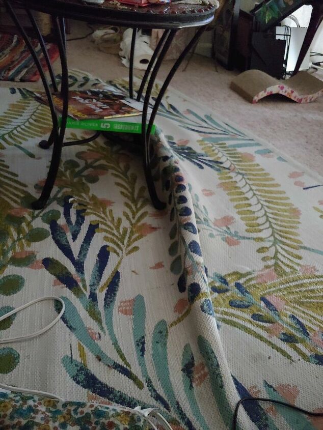 how do i remove a fold bump in my throw rug