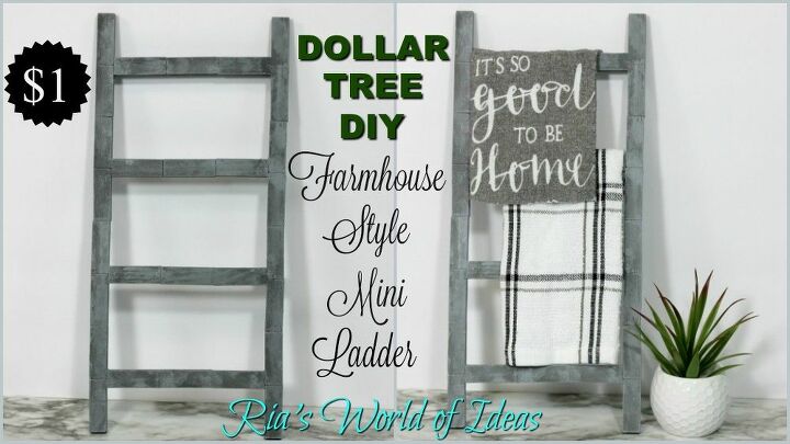dollar tree diy farmhouse style mini ladder