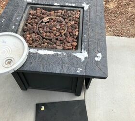fabulous fire pit makeover, Before transforming