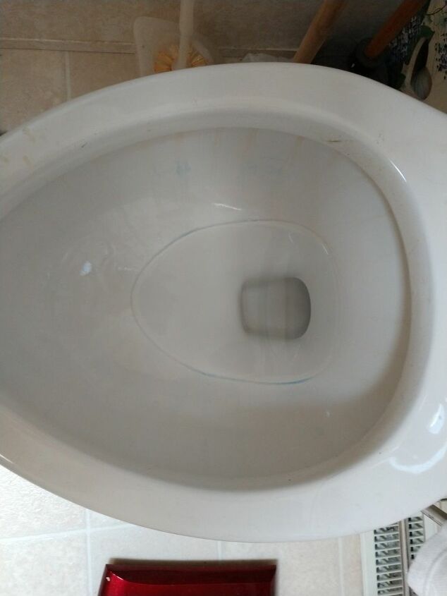 how do i remove a blue ring in my toilet bowl
