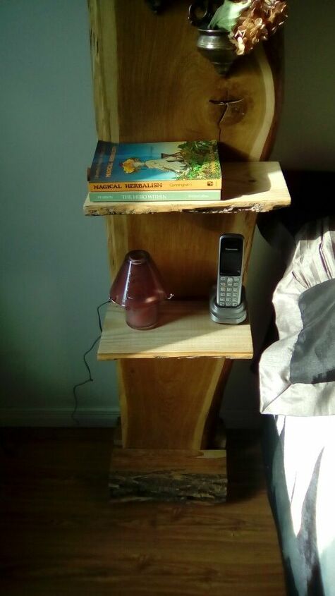 17 natural live edge wood projects to add authenticity to your home, Practical Live Edge Wooden Night Stand