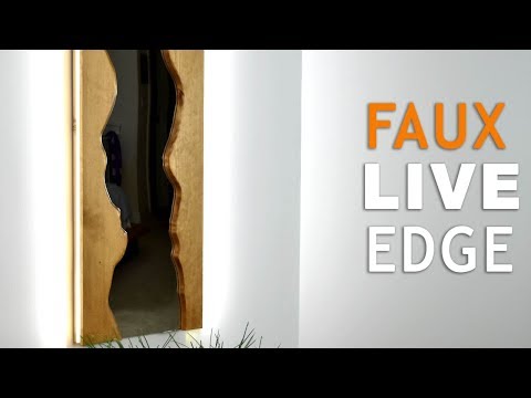 17 natural live edge wood projects to add authenticity to your home, Faux Live Edge Wooden Mirror