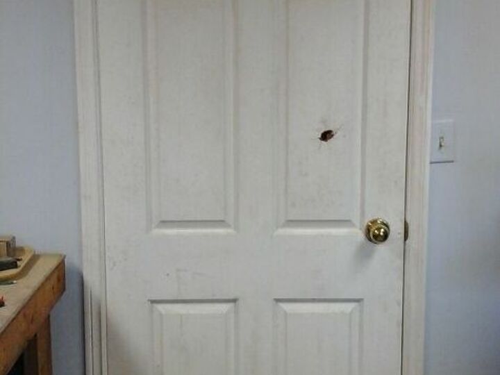 q how to fix a hole in a hollow door