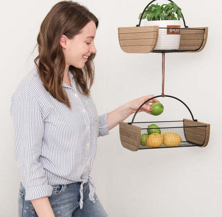 diy tiered hanging fruit basket