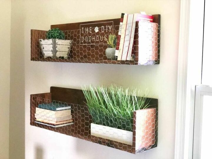 15 creative ways to use chicken wire inside and outside your home, Stylized Shelves with Chicken Wire