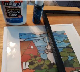 stain glass with glue and acrylic paints