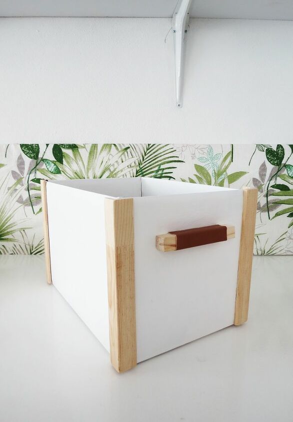 turn a cardboard box into a pretty storage