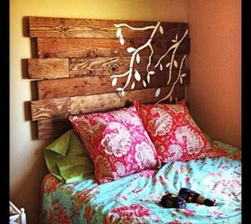 12 striking pallet bed projects for the perfect nights sleep, Create a Pallet Headboard