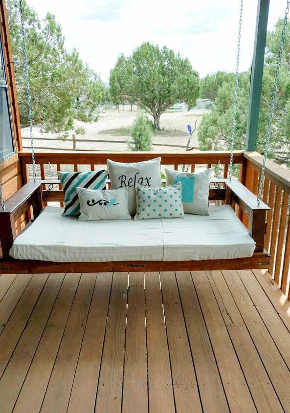 12 striking pallet bed projects for the perfect nights sleep, Get a Pallet Swing Bed