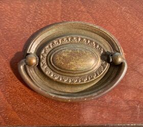 3 antique brass drawer pulls