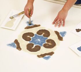 easy and affordable way to stencil tile floors