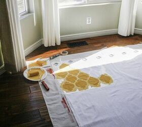 how to paint curtains with a stencil