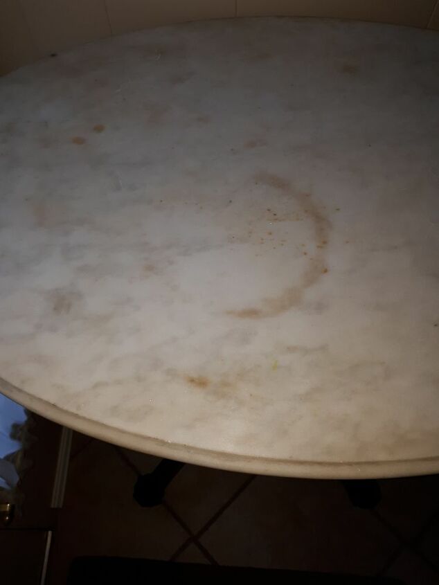 how to remove stain from marble table top