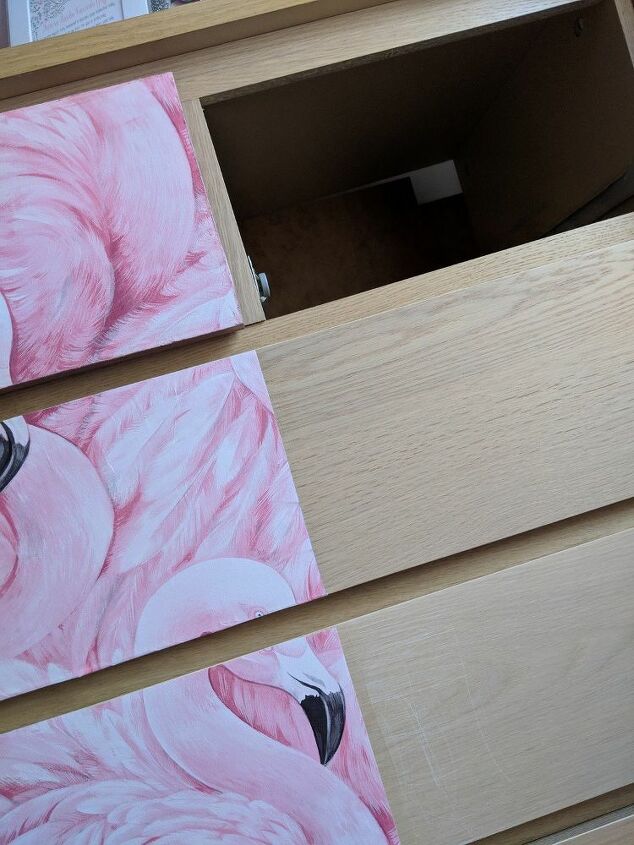 actualizar una cmoda de ikea con papel pintado de flamingo fever