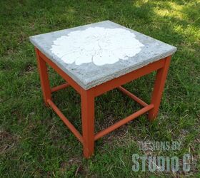 an easy to build outdoor table with a concrete top