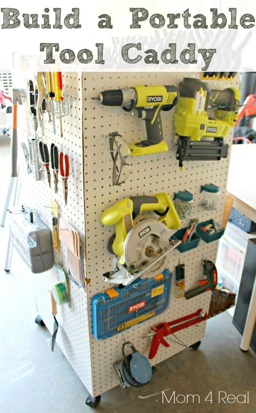 18 practical yet stylish diy pegboard ideas for the home, Four Sided Portable Tool Caddy