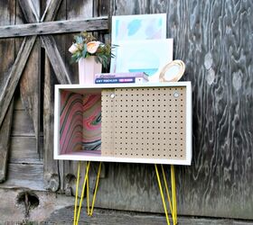 18 practical yet stylish diy pegboard ideas for the home, Fun Master Bedroom Pegboard Nightstand
