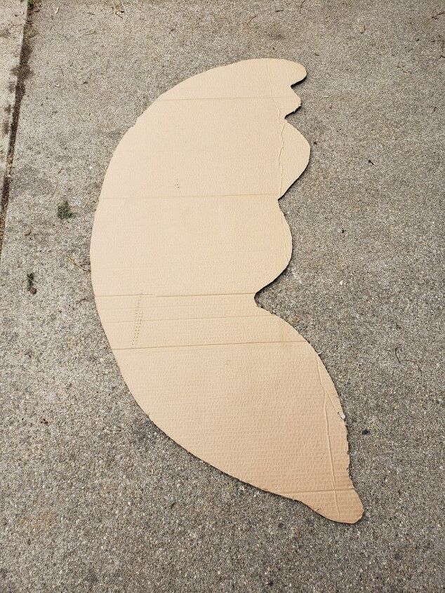 how to make life size fairy wings for a cute garden feature, Drawing the wing template
