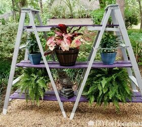 DIY Double A-Frame Ladder Outdoor Plant Stand