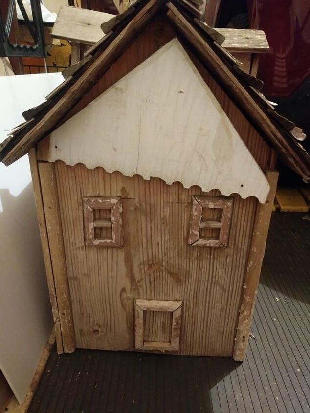 q how to refinish this thin wood doll house