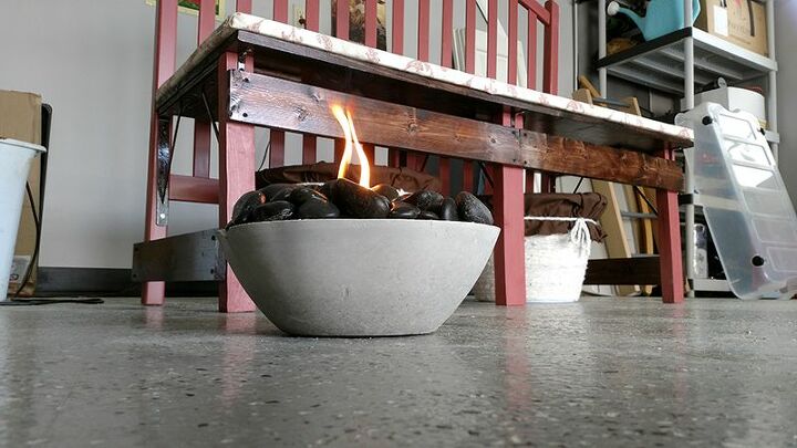 13 projetos de tigela de fogo que voc pode experimentar em casa, Tigela de cimento para o fogo