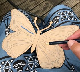 create a big beautiful butterfly for your garden fence with paint pens, Laser cut Butterfly
