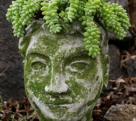 diy concrete head planters for your garden