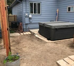 hot tub privacy fence, Our little spa area