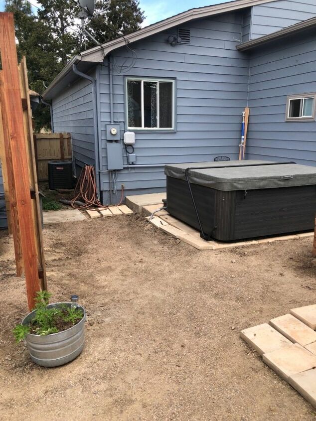 hot tub privacy fence, Our little spa area