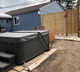 hot tub privacy fence, Fence complete