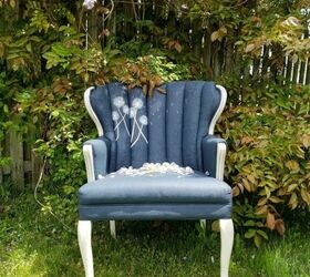 vintage chair chalk painted with hand painted dandelions video