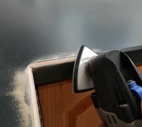 refinishing a laminate countertop, Sanding small areas are easy with the Dremel