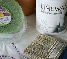 diy limewash terra cotta lavender plant