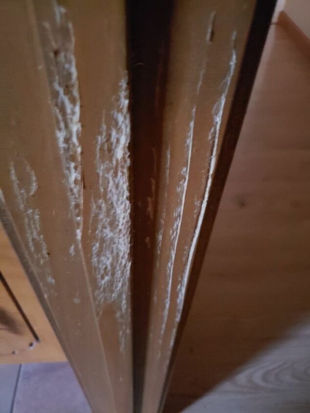 how do i fix my bathroom door frame due to my cats scratching on it