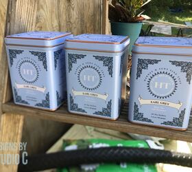 Macetas metálicas de lata de té DIY