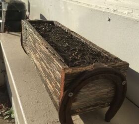 how can i attach horseshoes to a wood planter w o nailheads showing