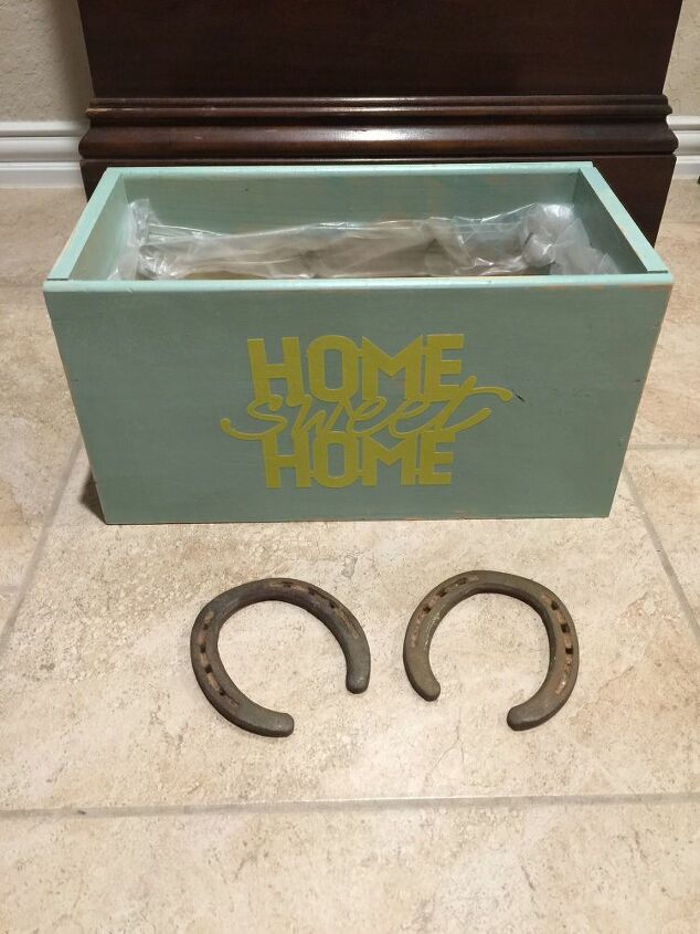 how can i attach horseshoes to a wood planter w o nailheads showing