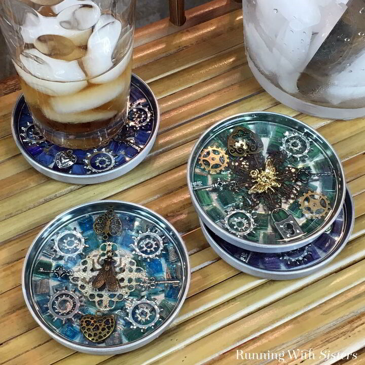 12 mosaic masterpieces that will bring a touch of color to your home, Ingenious Steampunk Mosaic Coasters