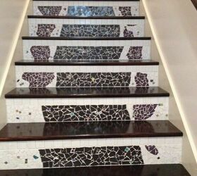 12 obras maestras de mosaico que darn un toque de color a su hogar, Elegantes pelda os de mosaico en la escalera