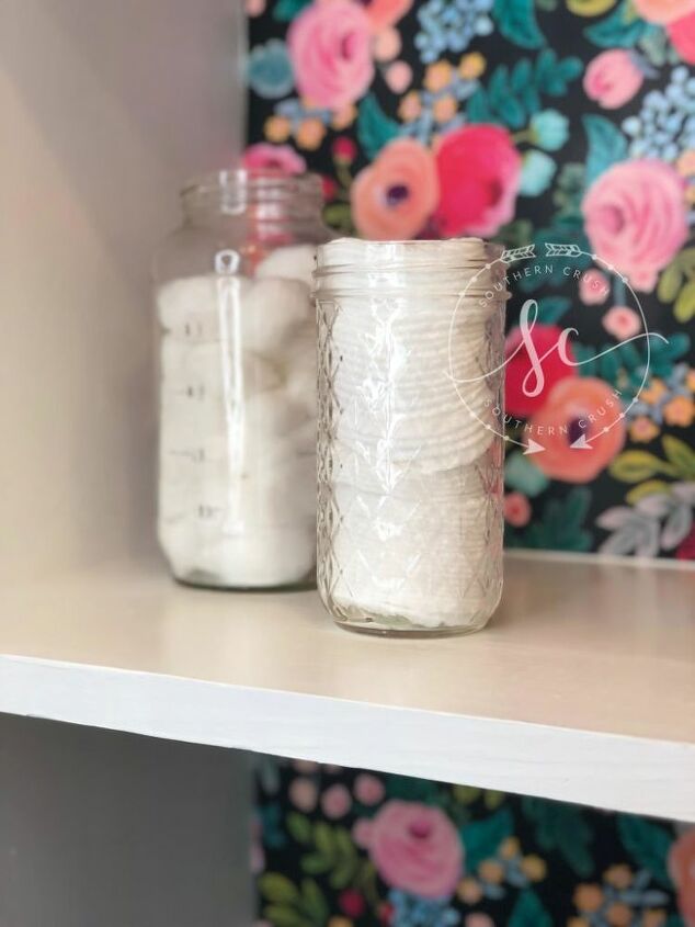 declutter and decorate your cabinet with wrapping paper