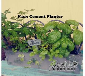 upcycled faux cement planter