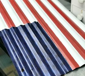 corrugated metal american flag