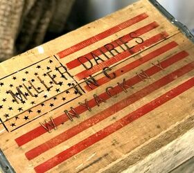 American Flag Stenciled Vintage Crate