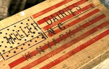 American Flag Stenciled Vintage Crate