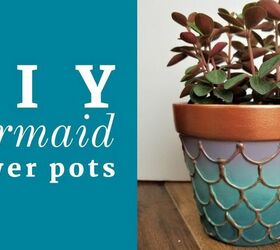 diy embossed mermaid flower pots