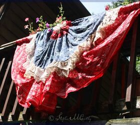 american holiday bunting from thrift shop fabric